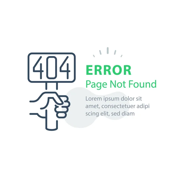 Error 404 page not found concept illustration, webpage banner — Stock Vector