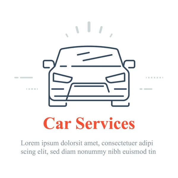 Auto-Ikone, Auto-Service-Konzept, Vektor lineare Illustration Stockvektor