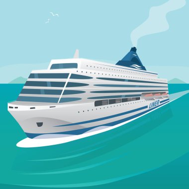 Açık denizde dalgalar aracılığıyla Cruise liner keser