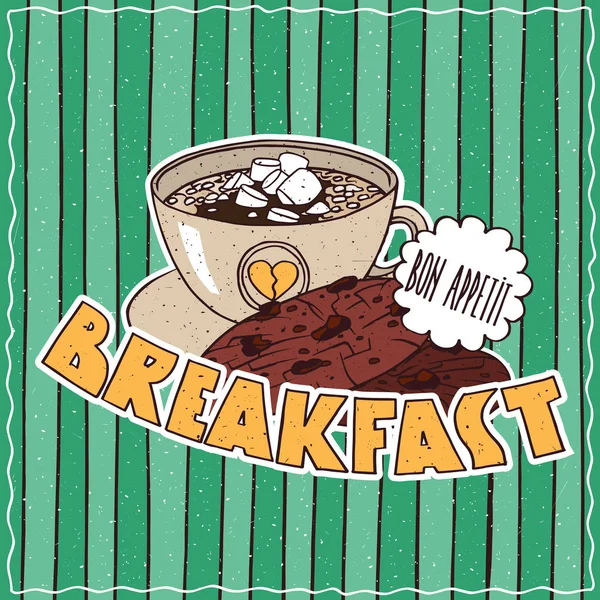 Manifesto gastronomico con colazione al caffè — Vettoriale Stock