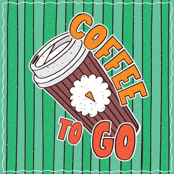 Food Poster mit Coffee to go — Stockvektor