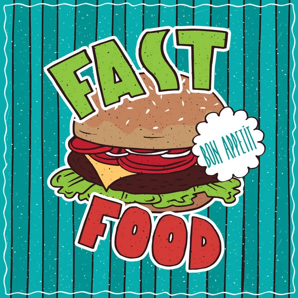 Food poster with Fast Food — Stock Vector