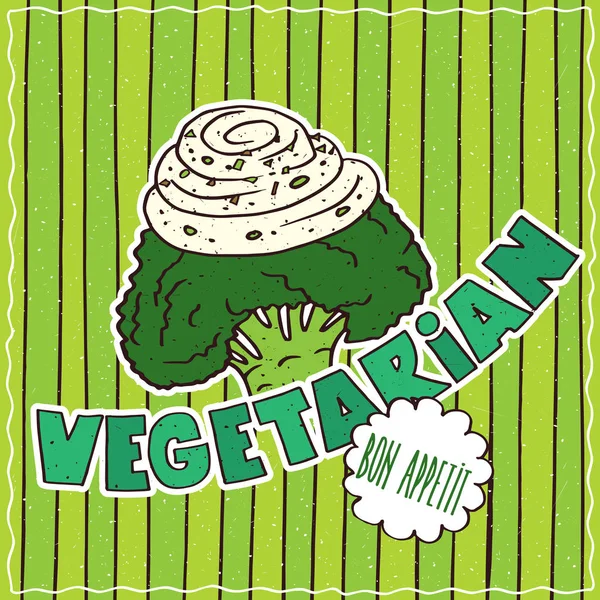 Mat affisch med vegetarisk — Stock vektor