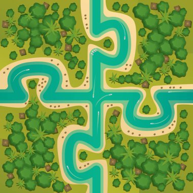 Islands in the form of connecting puzzles clipart