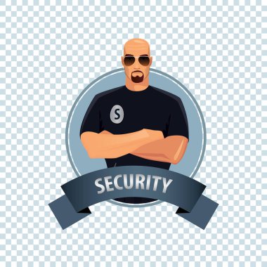 Round icon on white background with security vector Round icon on white background with security vector