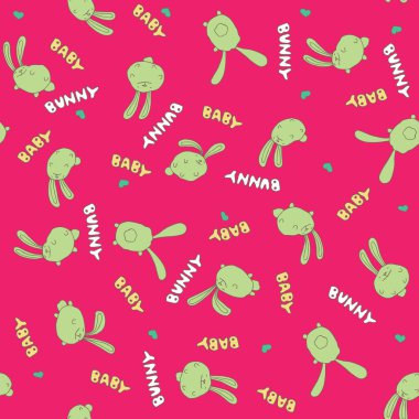 Sevimli tavşan ile Seamless pembe modeli