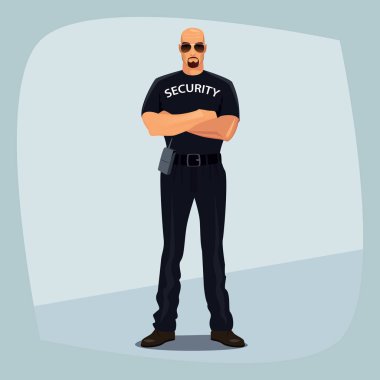 Security guard crossed arms on his chest vector Security guard crossed arms on his chest vector