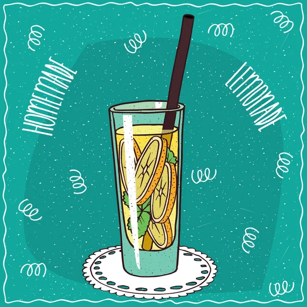 Hemgjord klassisk lemonad i tecknad stil — Stock vektor