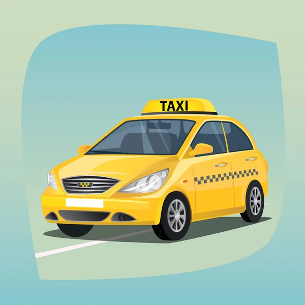 Carro de táxi amarelo isolado — Vetor de Stock