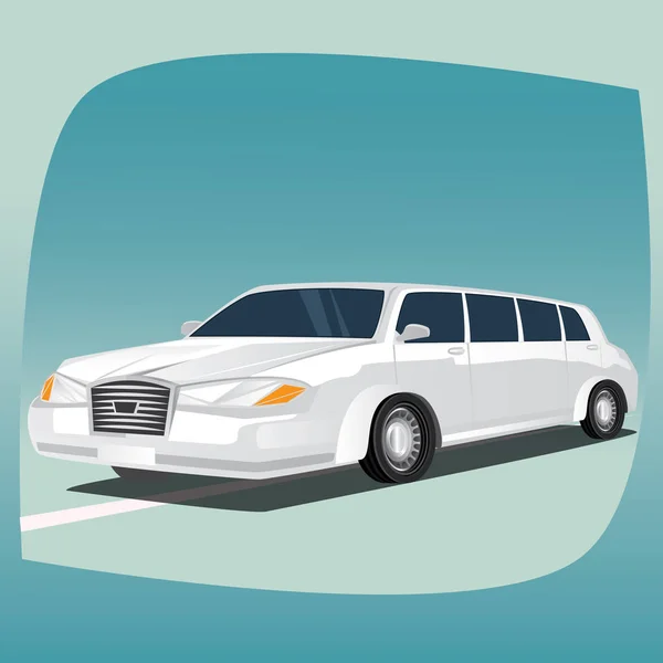 Isolated white limousine — Stock Vector