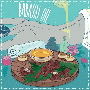 Babassu petrol vücut masajı için kullanılan