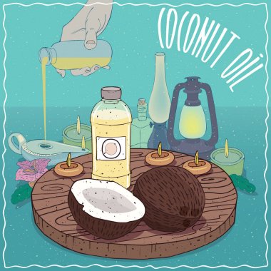 Hindistan cevizi yağı yağ lambası için yakıt olarak kullanılan