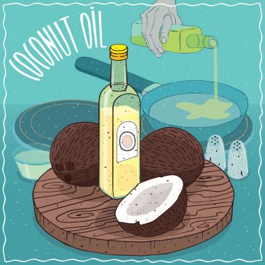 Hindistan cevizi yağı yiyecek kızartma için kullanılan