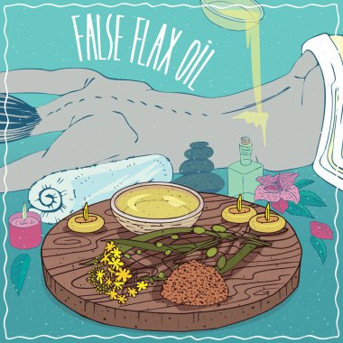 Yanlış keten yağı vücut masajı için kullanılan