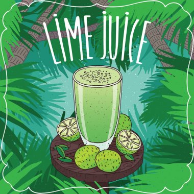 Olgunlaşmış meyve ile bardak taze limon suyu