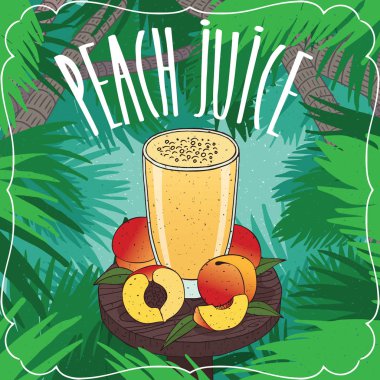 Cam olgunlaşmış meyve ile taze şeftali suyu