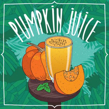 Taze kabak suyu cam olgunlaşmış meyve ile