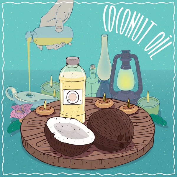 Hindistan cevizi yağı yağ lambası için yakıt olarak kullanılan