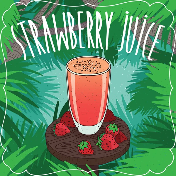 Taze çilek suyu cam olgun çilek ile