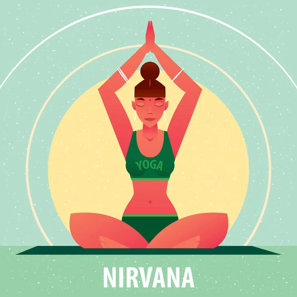 Niña en Yoga Cumplida Pose o Siddhasana — Archivo Imágenes Vectoriales