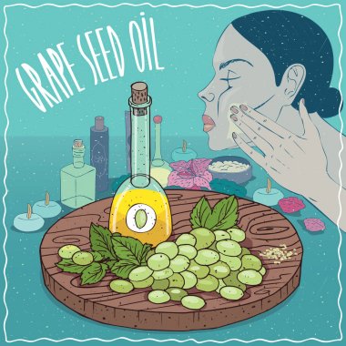 Üzüm çekirdeği yağı cilt bakımı için kullanılan