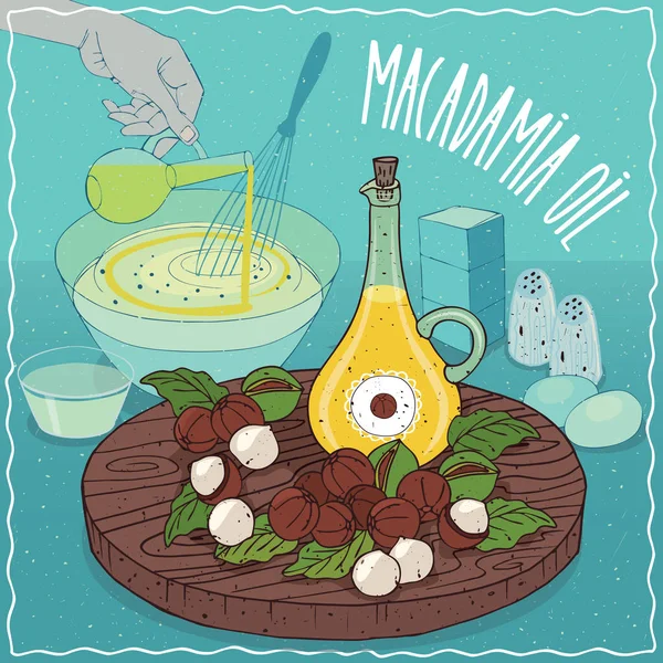 Масло макадамии для приготовления пищи — стоковый вектор