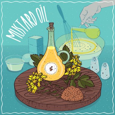 Yemek pişirmek için kullanılan hardal tohumu yağı