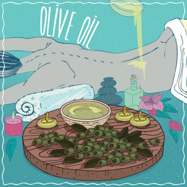 Zeytinyağı vücut masajı için kullanılan