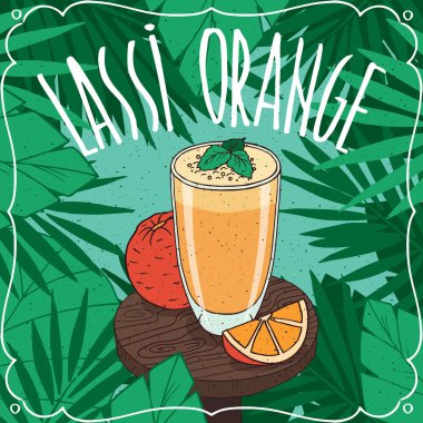 Turuncu Hint iç Lassi ile taze meyve suyu