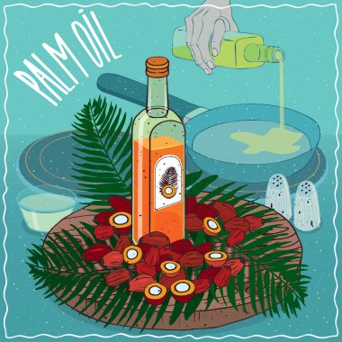 Hurma yağı yiyecek kızartma için kullanılan