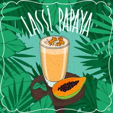 Papaya Hint içkiyle Lassi taze meyve suyu