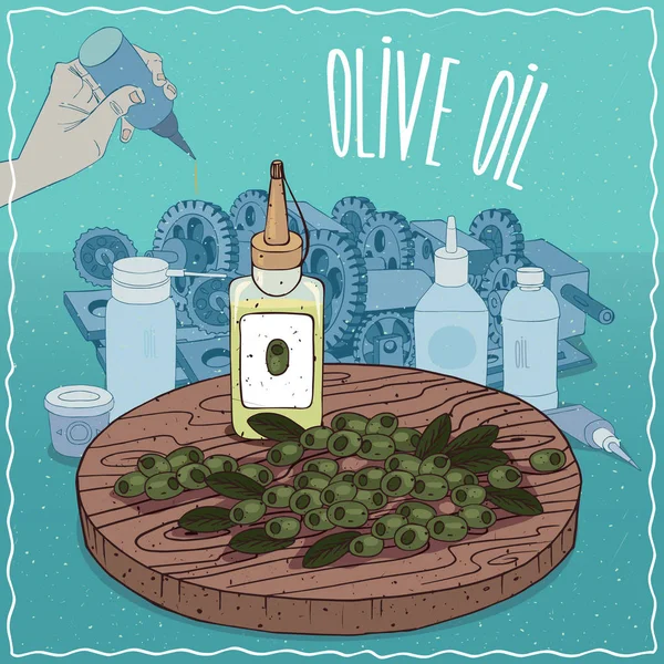 Pro olivový olej používaný jako maziva maziva — Stockový vektor