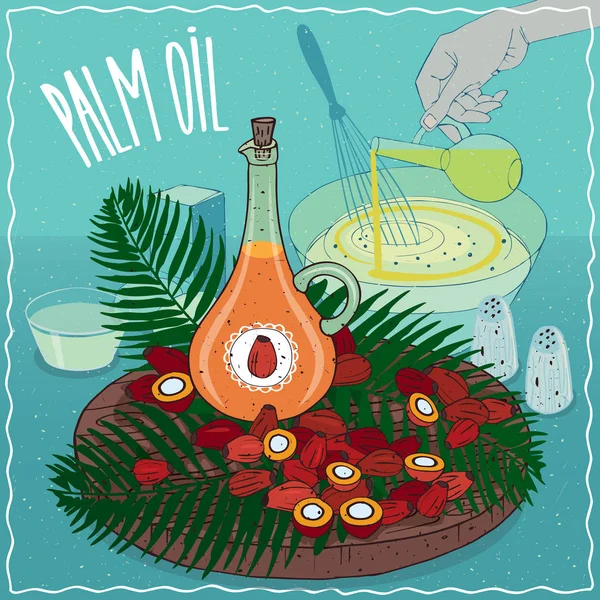 Пальмовое масло для приготовления пищи — стоковый вектор