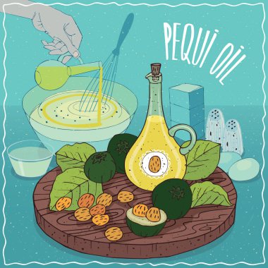 Yemek pişirmek için kullanılan Pequi yağı