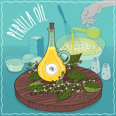 Yemek pişirmek için kullanılan perilla tohumu yağı