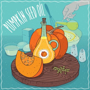 Yemek pişirmek için kullanılan kabak çekirdeği yağı