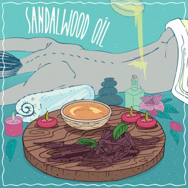 Sandal ağacı yağı vücut masajı için kullanılan