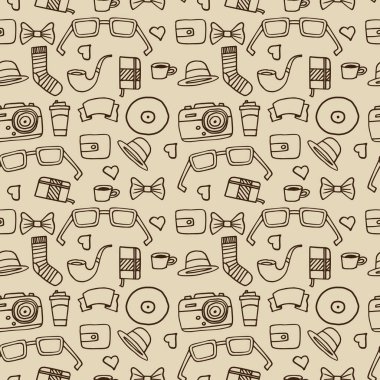 Seamless Hipster modeli bej renkli