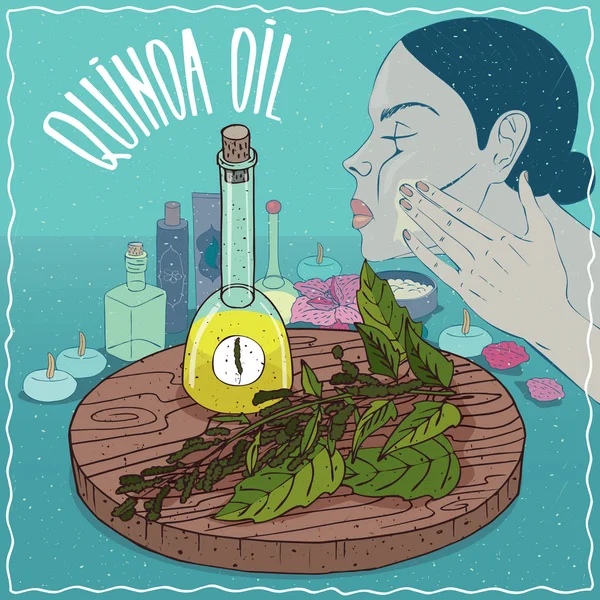 Quinoa-olja som används för hudvård — Stock vektor