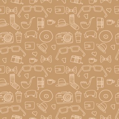 Açık kahverengi renk sorunsuz Hipster desende