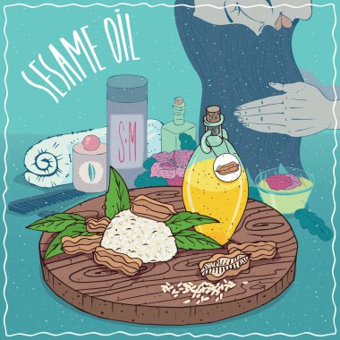 Susam yağı saç bakımı için kullanılan