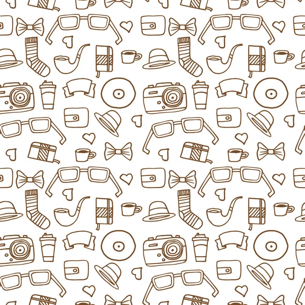 Dikişsiz Hipster desen beyaz renkte