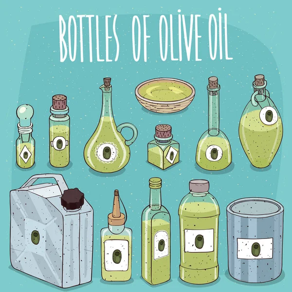 Sada obalů s olivovým olejem — Stockový vektor