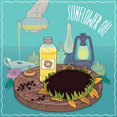 Ayçiçek yağı yağ lambası için yakıt olarak kullanılan