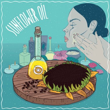 Ayçiçek yağı cilt bakımı için kullanılan