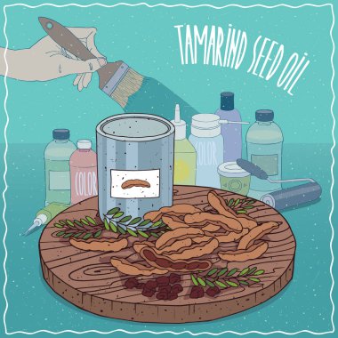 Boya üretimi için kullanılan demirhindi tohumu yağı