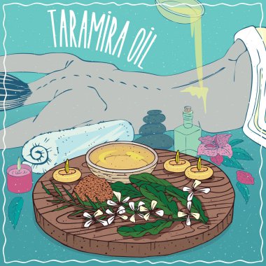 Taramira yağ vücut masajı için kullanılan