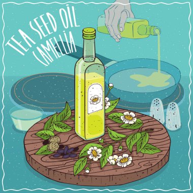 Yiyecek kızartma için kullanılan çay tohumu yağı