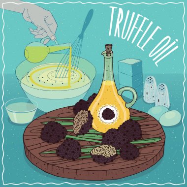 Yemek pişirmek için kullanılan trüf yağı