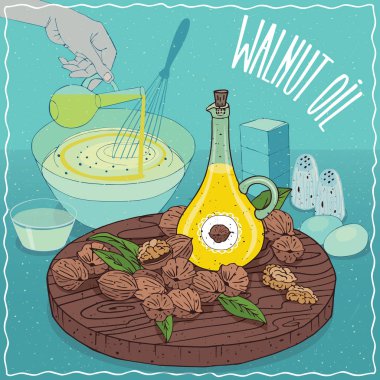 Yemek pişirmek için kullanılan ceviz yağı